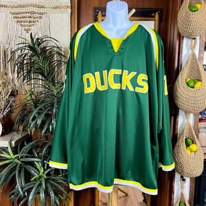 Authentic OTI Oregon Ducks Pro Cut Hockey Jersey 54 | Vintage Green Yellow NCAA